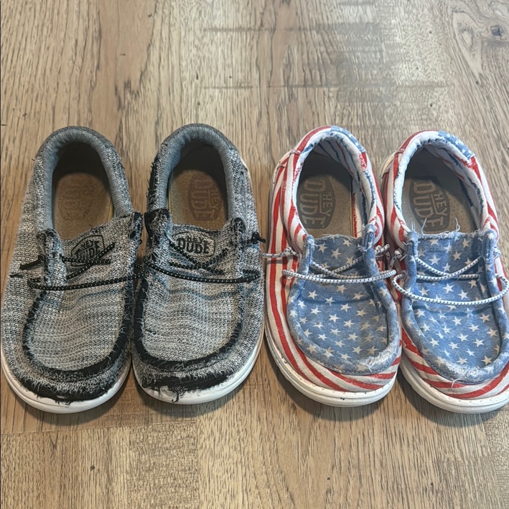 Hey Dude boys shoes size 1 two pairs